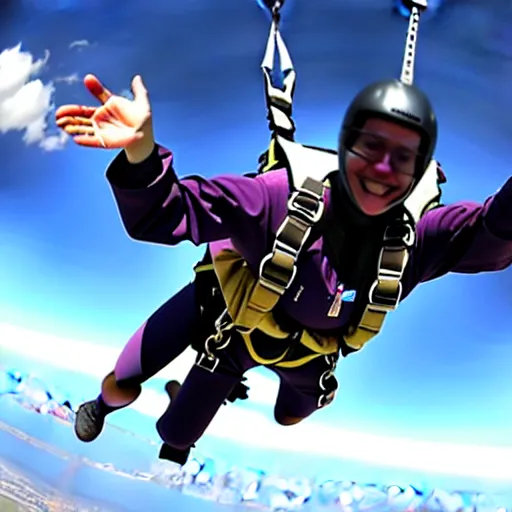 Image similar to a mule skydiving