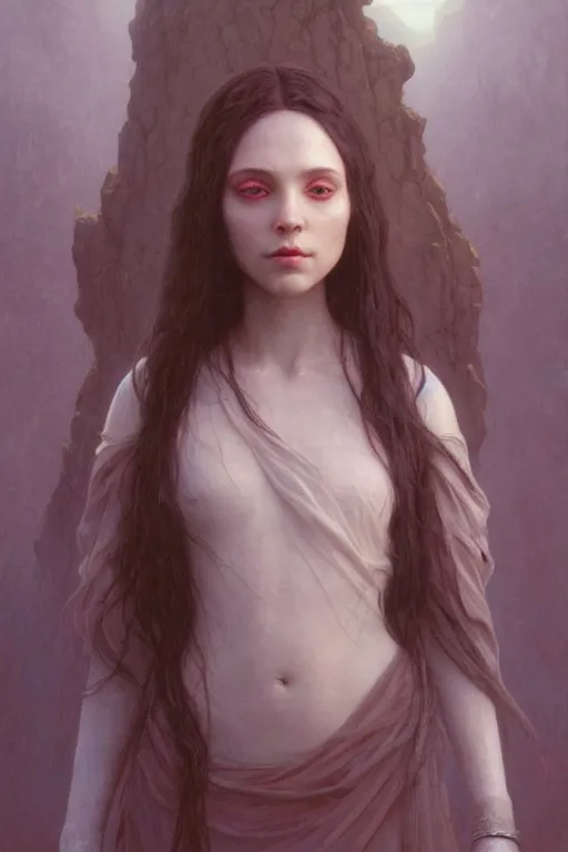 Image similar to Portrait of beautiful pale Wanda Maximoff, artstation, painted by Wayne Barlowe and Greg Rutkowski and zdislav beksinski and Ruan Jia and Mandy Jurgens and Artgerm and william-adolphe bouguereau