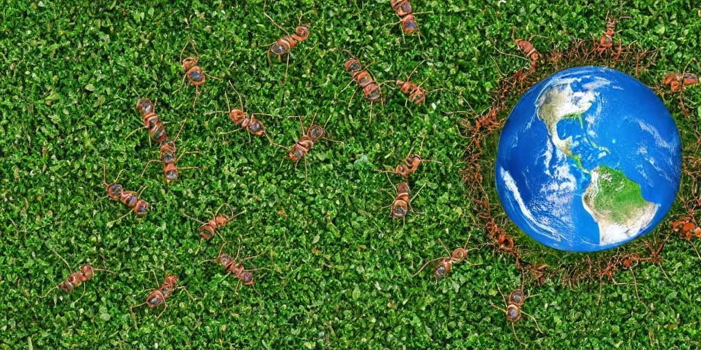 Prompt: earth from the perspective of an ant