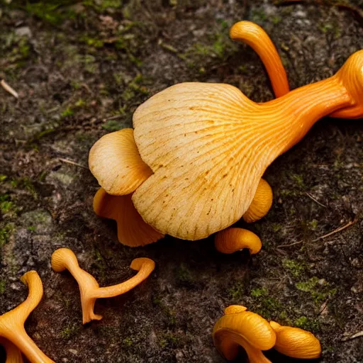 Prompt: chanterelle mushroom, 4 k, high definition, realistic, cinematic, centered
