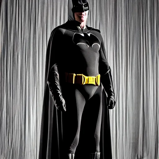 Image similar to Adam West as Batman 2022, cinematic, dramatic, EOS-1D, f/1.4, ISO 200, 1/160s, 8K, RAW, symmetrical balance, in-frame, Dolby Vision