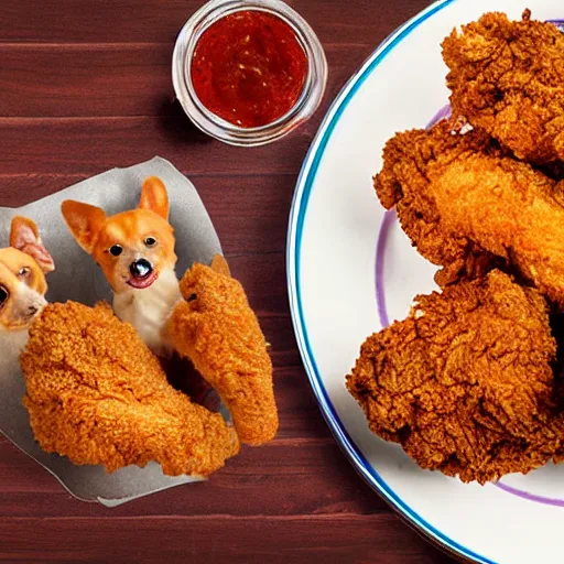 Image similar to country fried chicken made from puppies