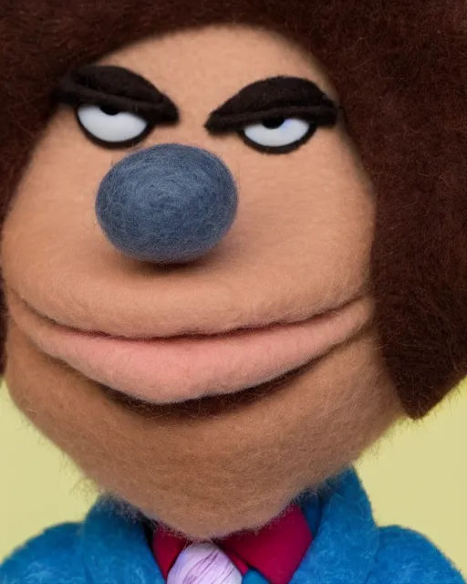 Image similar to adin ross as a muppet. highly detailed felt. hyper real photo. 4 k.