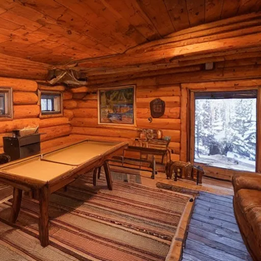 Prompt: the basement of a cabin, craigslist photo