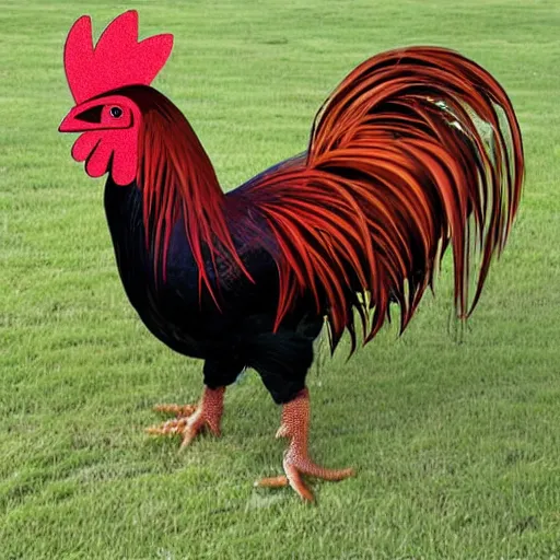Prompt: human rooster hybrid rooster with human ears