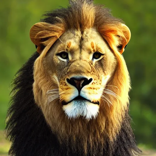 Prompt: a photo of an animal with lion head and a fish tail