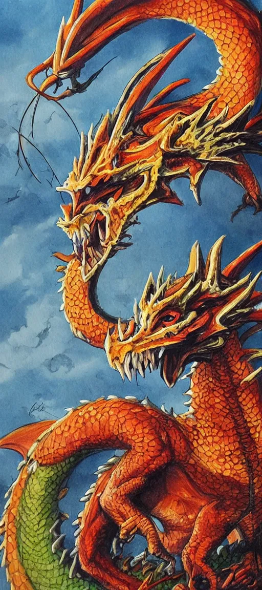 Image similar to painting of a dragon