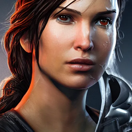 Image similar to Lara croft as spiderwoman, heavy rain ,dramatic, intricate, highly detailed, concept art, smooth, sharp focus, illustration, Unreal Engine 5, 8K