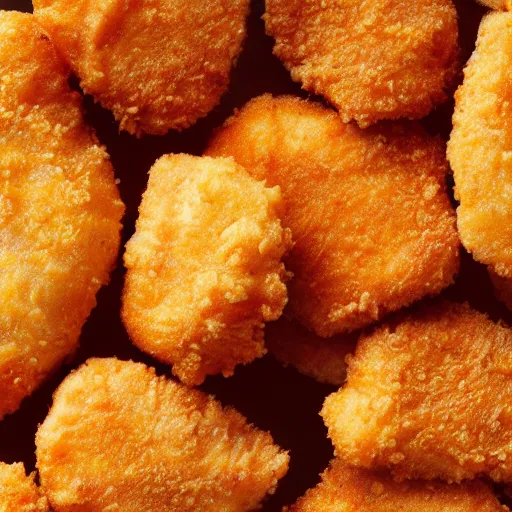Image similar to a new language made up of chicken nuggets and barbeque bottom
