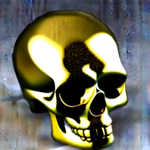 Image similar to marble scull with gold fluorish