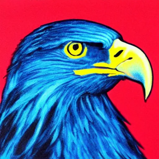 Image similar to glowing blue eagle art