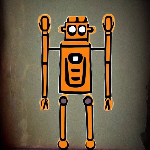 Prompt: ancient cave painting of a robot