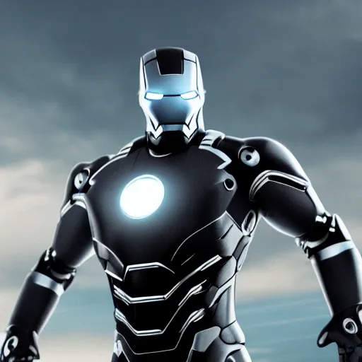 Image similar to photo of a black and silver ironman, highly detailed, 4k