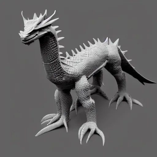 Image similar to wireframe render of a dragon