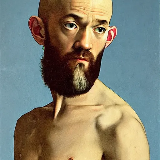 Image similar to painting of michael stipe by caravaggio