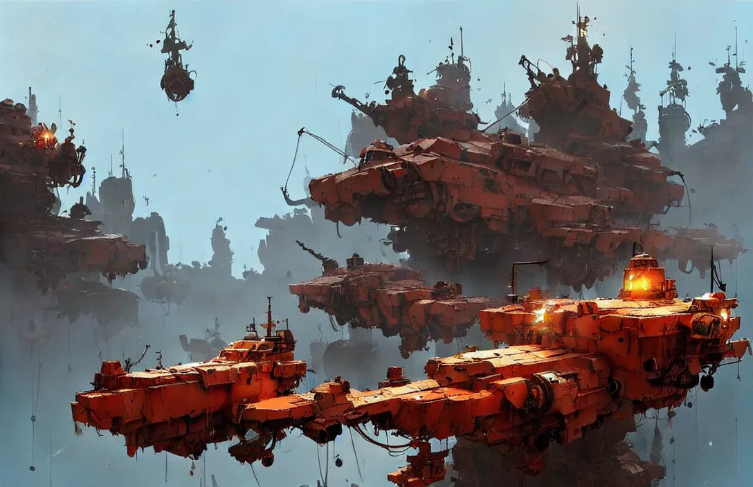 Prompt: ian mcque style floating boats, detailed painting, epic lighting, by ian mcque, ian mcque, and ian mcque