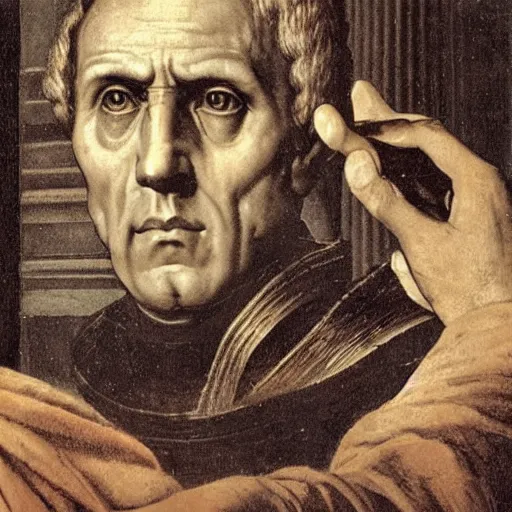 Image similar to julius caesar taking a selfie