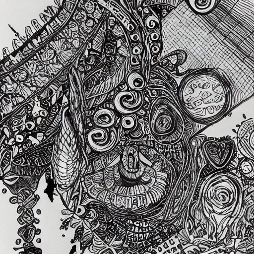 Image similar to elizer yudkowsky, black ink on paper, trending on artstation, beautiful, intricate, detailed