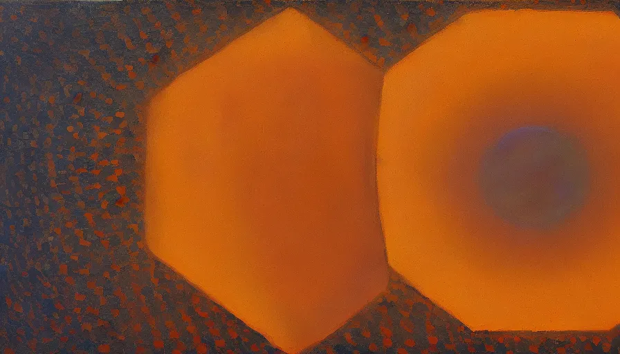 Prompt: the sun being blocked by a hexagon, seen from earth, oil painting