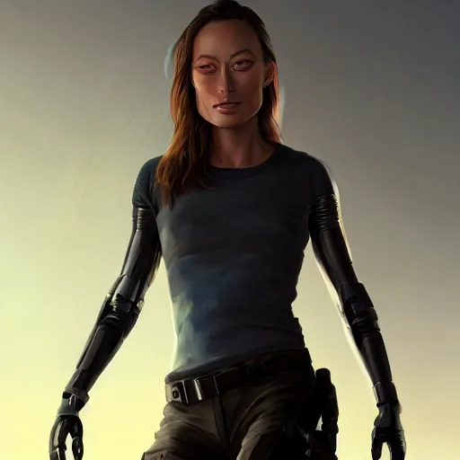 Prompt: A portrait of Olivia Wilde as the terminator, extra detailed, digital illustration, by Makoto Shinkai and thomas kinkade, digital painting, Matte painting, trending on artstation and unreal engine