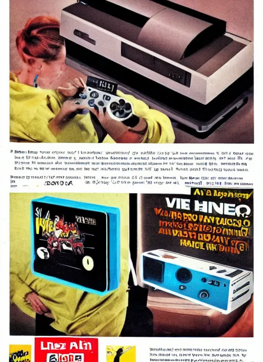 Image similar to a 1 9 8 4 magazine ad for a new video game system