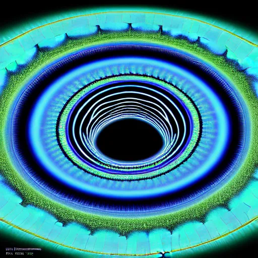 Prompt: the pulsating fractal portal at the psychedelic event horizon directed by col price, trending on artstation