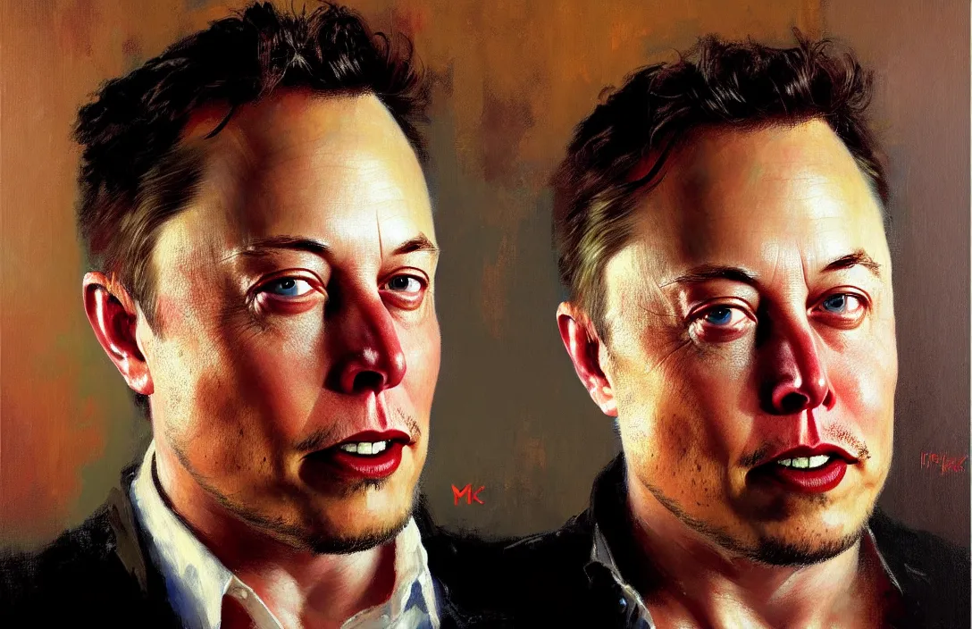 Prompt: portrait of elon musk!!!!!!!!!!!!!!!!!!!!!!!!!!!, detailed face, detailed painting,, epic lighting, by ilya repin, phil hale and kent williams