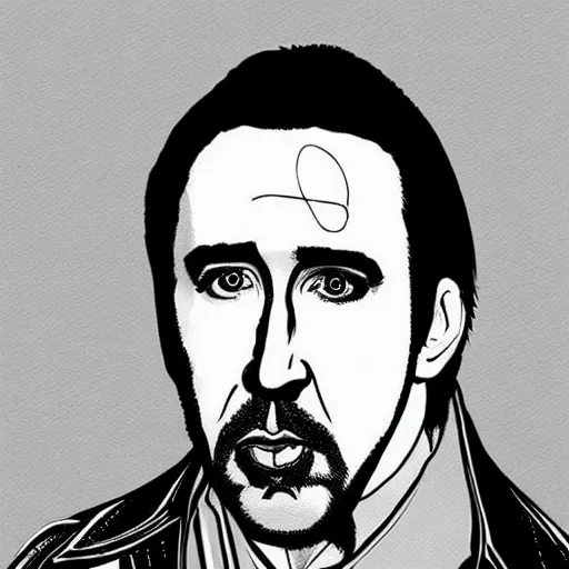 Image similar to Nicolas Cage in style of Tom of Finland