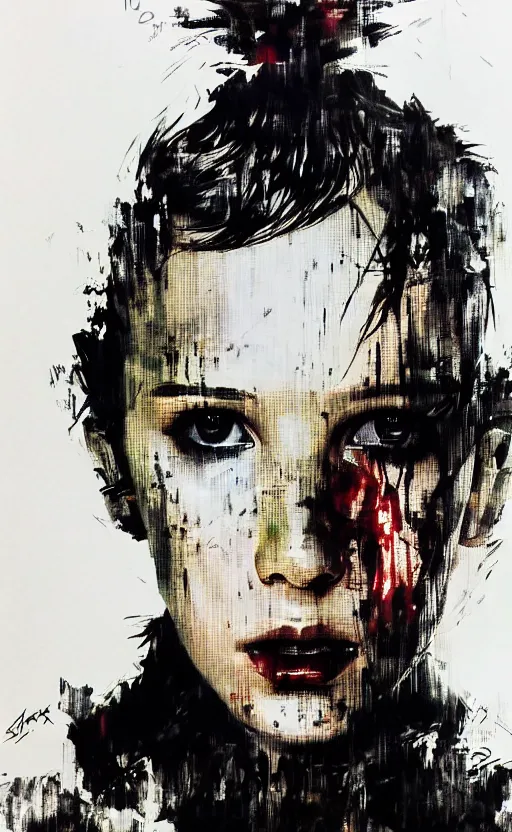 Image similar to Portrait of Millie Bobby Brown by Yoji Shinkawa