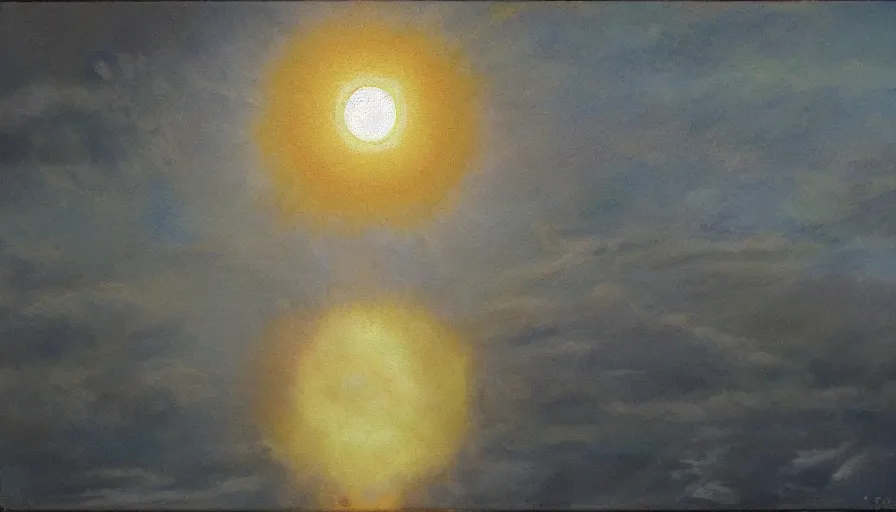 Image similar to the sun being blocked, seen from earth, oil painting