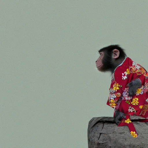 Image similar to a monkey in a kimono