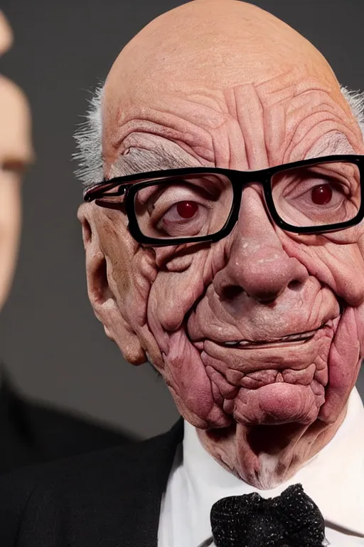 Image similar to rupert murdoch as a worm monster, photorealistic, cinematic lighting, highly detailed, very intricate, by guillermo del toro and hr giger