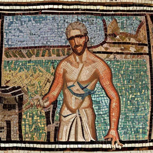 Prompt: roman mosaic of my summer of aestivation