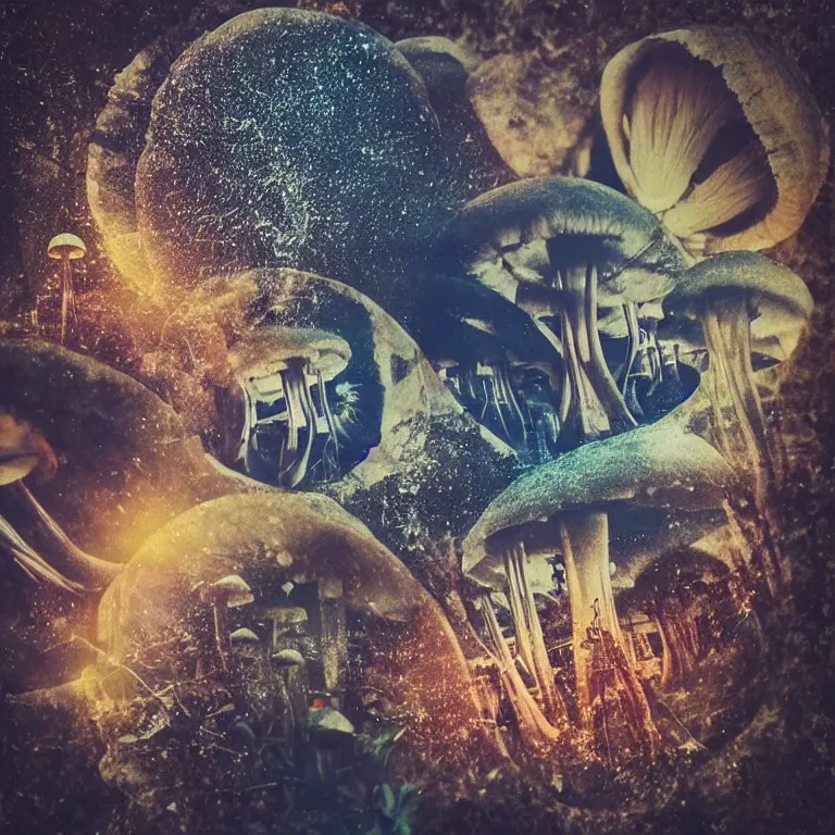 Image similar to double exposure of dally life, symbols of live, explosion, love is the most relevant theme, love is infinity, love is begin of all, 8 k resolution, artistic mode, artistic, trending on instagram, long exposure, love art, serious, fantasy and dreams vibes, mushrooms style and macro style