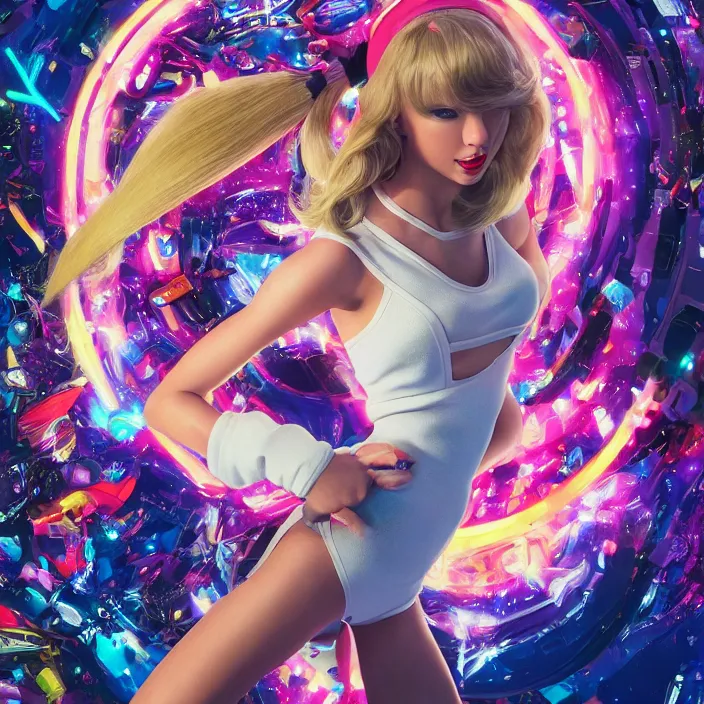 Image similar to portrait of Taylor Swift as Lola Bunny in Space Jam 1996. intricate abstract. intricate artwork. by Tooth Wu, wlop, beeple, dan mumford. octane render, trending on artstation, greg rutkowski very coherent symmetrical artwork. cinematic, hyper realism, high detail, octane render, 8k, iridescent accents