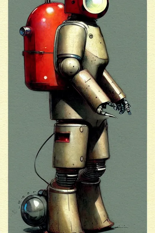 Image similar to adventurer ( ( ( ( ( 1 9 5 0 s retro future robot android fat wise old rabbit android. muted colors. ) ) ) ) ) by jean baptiste monge!!!!!!!!!!!!!!!!!!!!!!!!! chrome red