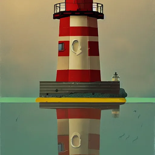 Image similar to lighthouse by simon stalenhag