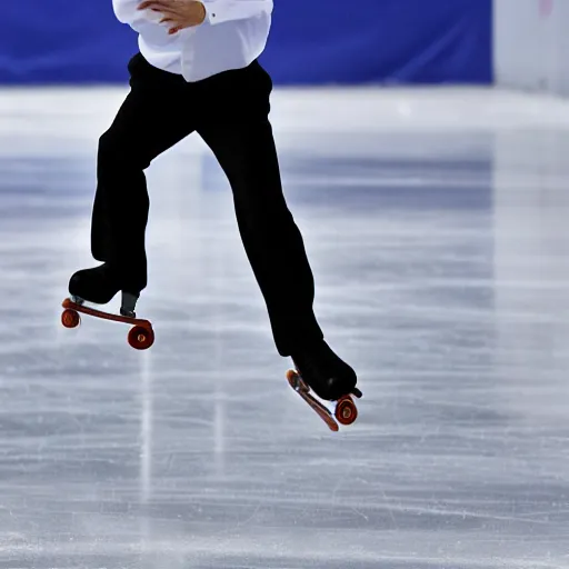 Image similar to putin skating through nyc