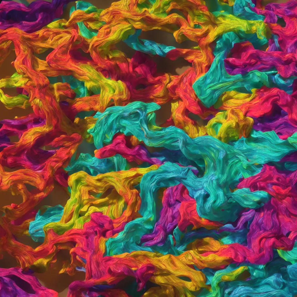 Image similar to painful pleasures by lynda benglis, octane render, colorful, 4 k, 8 k