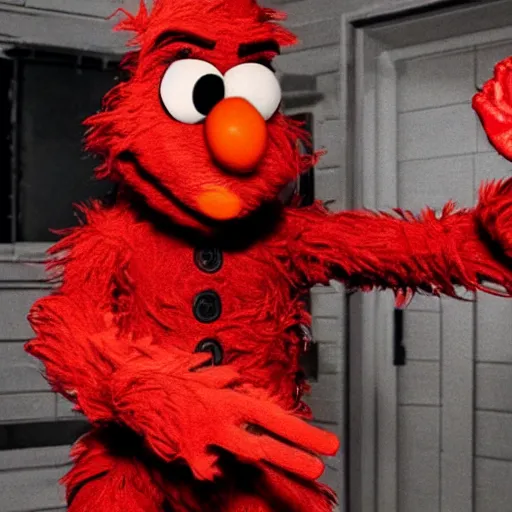 Image similar to elmo finds out he has feelings for freddy krueger, ultra realistic cinematic quality, 8 k, hdr, super detailed, moody atmosphere, film noir but in full colour