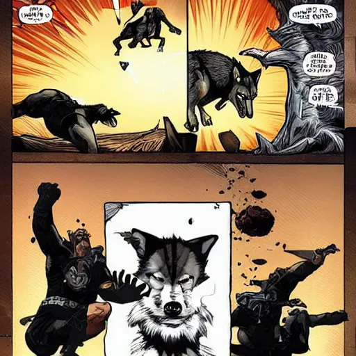 Prompt: mutant wolf vs the punisher in mortal kombat