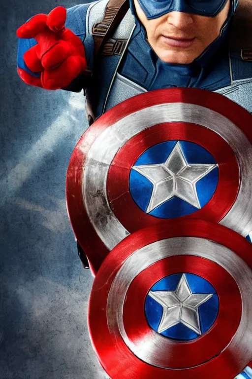 Prompt: Hide your pain harold as captain america, cinematic poster