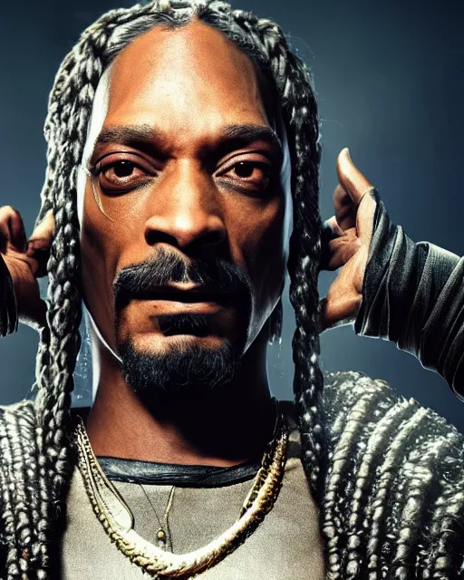 Prompt: Snoop Dogg in the role of Witcher III Gerald of Rivia, film still, amazing short, 8K, IMAX, ultra detailed