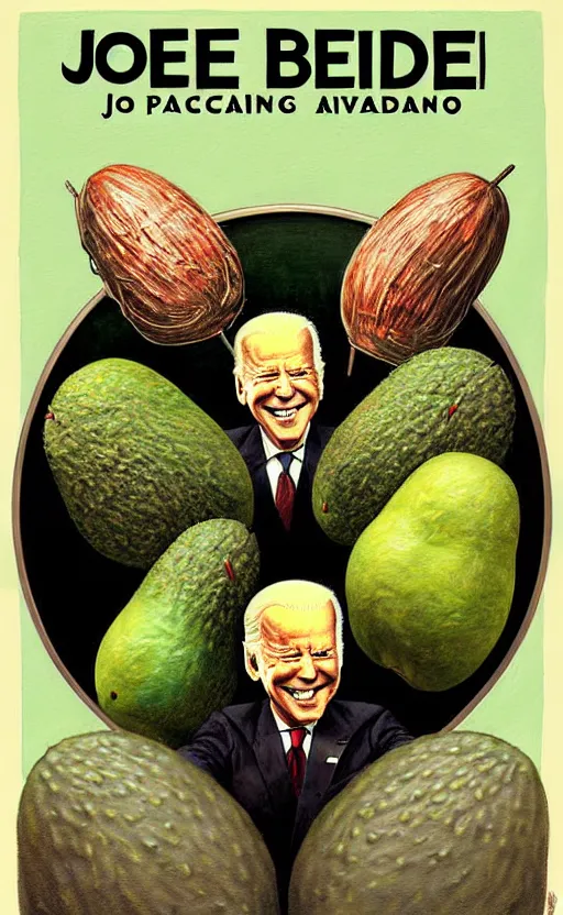 Image similar to joe biden avocado painting propaganda poster by chiara bautista, beksinski and norman rockwell and greg rutkowski weta studio, and lucasfilm