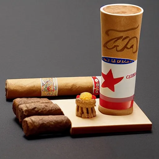 Image similar to cuban cigar as a mcdonald's happy meal toy