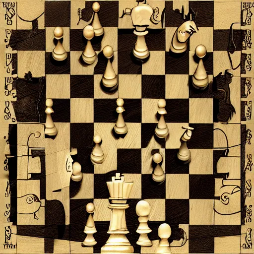 Image similar to a fantasy chess board, digital art