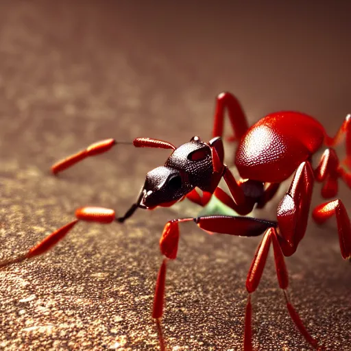 Prompt: A muscular strong Ant, artistic pose, artstation, behance, movie shot, photorealistic, ultra detailed, depth of field, Vibrant colors, studio shot, cinematic, dark atmosphere, sharp focus, bokeh, 8k