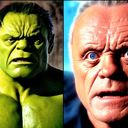 Image similar to Anthony Hopkins as the Hulk