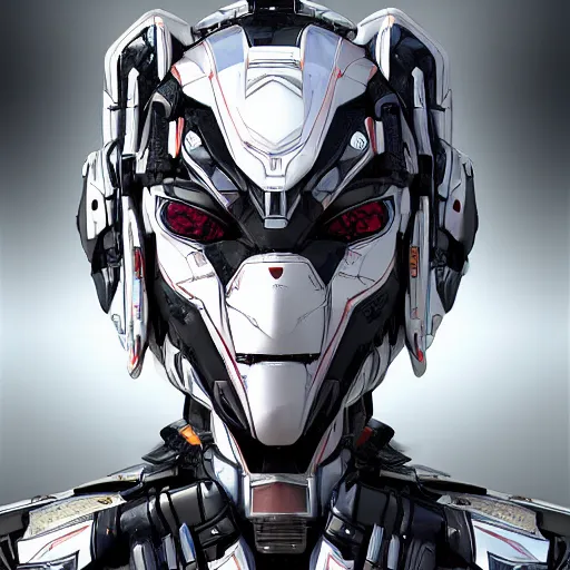 Prompt: an african female transformer with glowin white eyes, very symmetrical face, highly detailed, nanogirl, nanogirlv 2, by vitaly bulgarov, by yoji shinkawa, by joss nizzi, by shoji kawamori, metal gear solid, transformers cinematic universe, deviantart, artstation, unreal engine