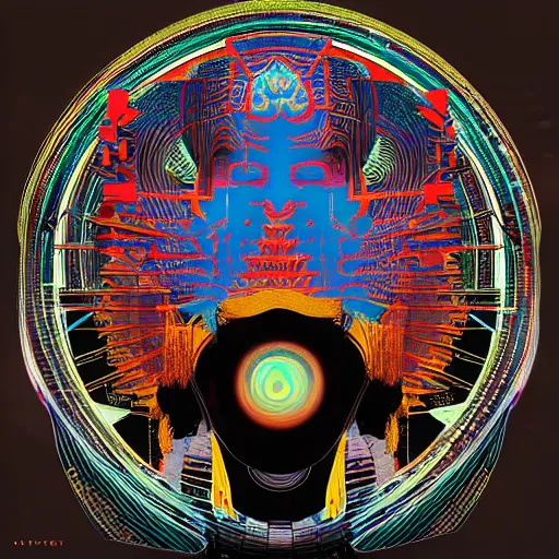 Image similar to album cover design design depicting the alter to the ai machine gods, by jonathan zawada, pi - slices, and tristan eaton, digital art